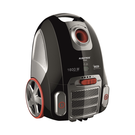 Aspirator cu sac Albatros Titan Eco, 800 W, Sac textil 4 L, Filtru lavabil HEPA, Tub metalic telescopic, Negru